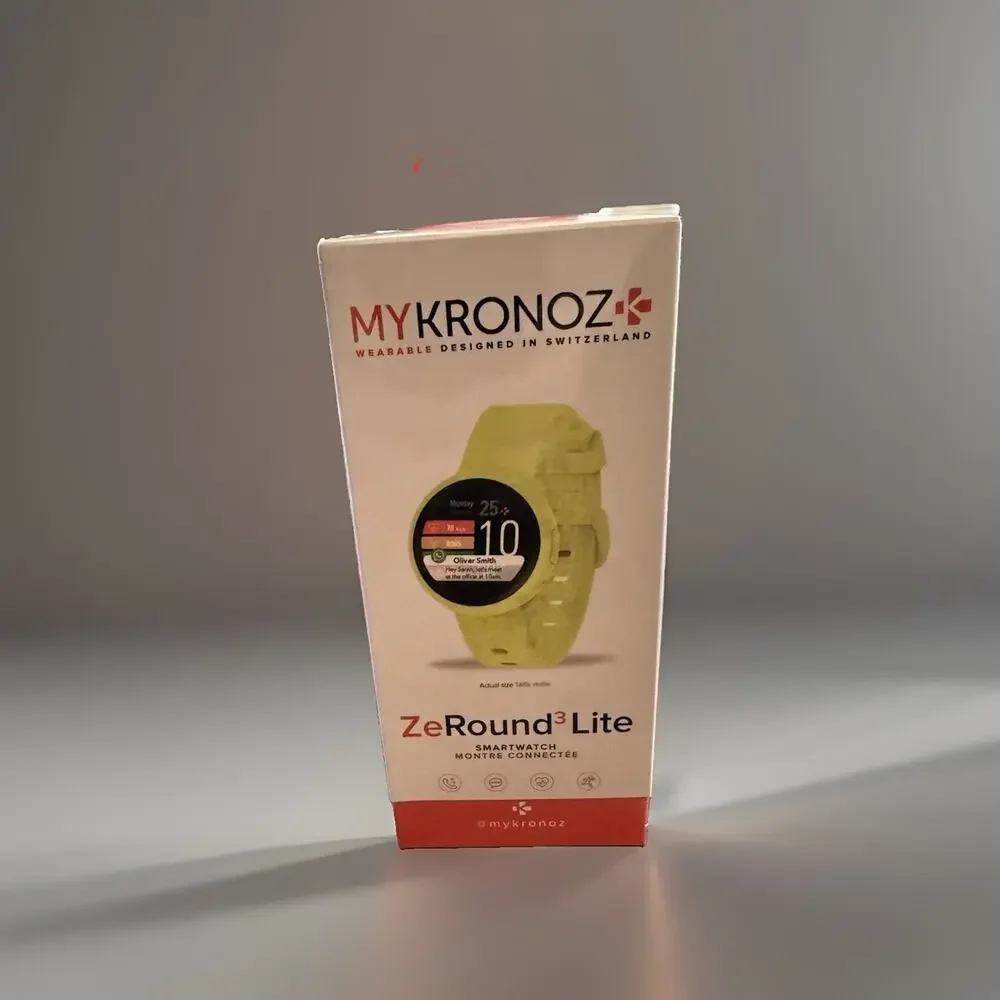 MyKronoz ZeRound3 Lite Smartwatch Yellow NEW Factory Sealed Android Only
